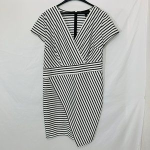 NWT LANE BRYANT Bias Stripe Surplice Matte Dress